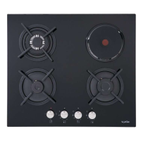 Поверхня газ на склі 3 + 1 VENTOLUX HSF631-B3G CEST (BK)
