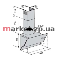 Вытяжка VENTOLUX RIMINI 60 WH (650) PB SL