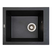 Кухонная каменная мойка VENTOLUX AMORE (BLACK MATT QUARTZ) 500x410x190
