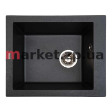 Кухонная каменная мойка VENTOLUX AMORE (BLACK MATT QUARTZ) 500x410x190