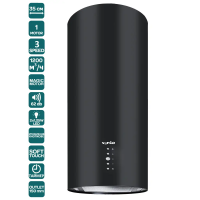 Витяжка VENTOLUX CILINDRO 35 BK (1200) ST MM