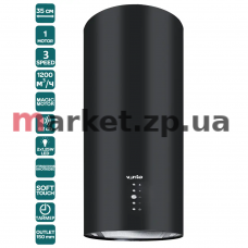 Витяжка VENTOLUX CILINDRO 35 BK (1200) ST MM