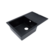 Кухонная каменная мойка VENTOLUX DIAMANTE (BLACK QUARTZ) 765x485x200