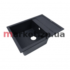 Кухонная каменная мойка VENTOLUX SILVIA (BLACK MATT QUARTZ) 650x500x200