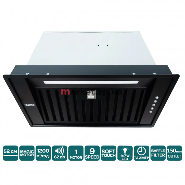 Витяжка VENTOLUX PUNTO 52 BK (1200) ST MM BF Витяжка VENTOLUX PUNTO 52 BK (1200) ST MM BF