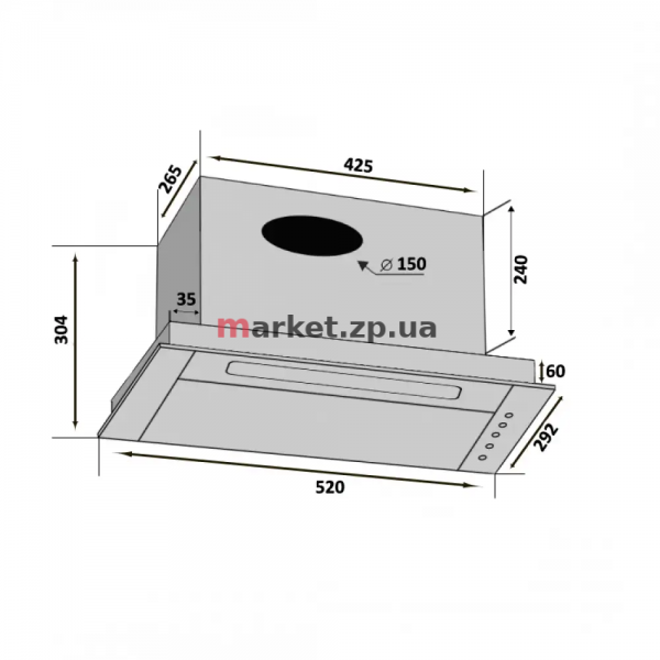 Витяжка VENTOLUX PUNTO 52 BK (1200) ST MM BF Витяжка VENTOLUX PUNTO 52 BK (1200) ST MM BF