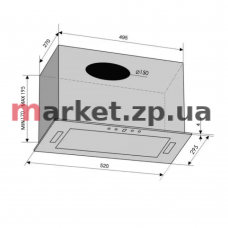 Вытяжка VENTOLUX PUNTO 52 MBG (700) PB